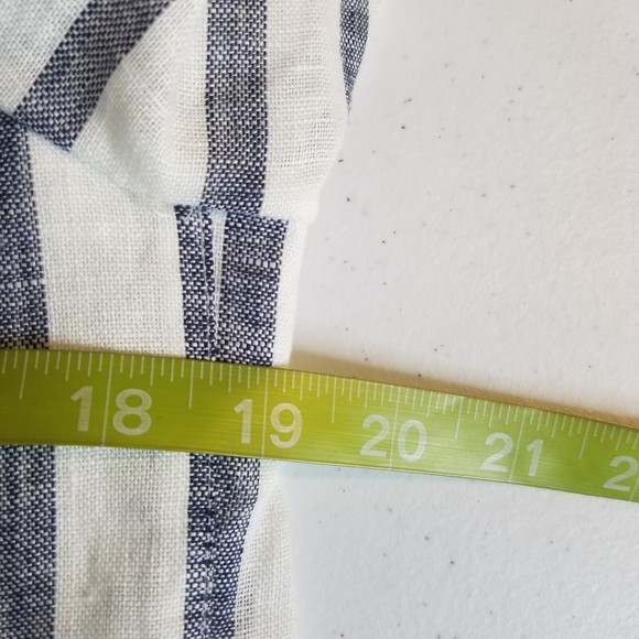 a loves a Linen Striped Shoulder Pad Double Breasted Blazer Size Medium - Picture 3 of 10